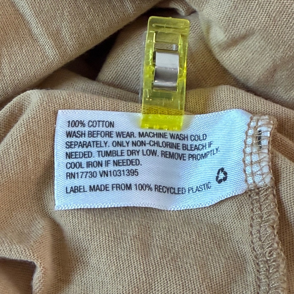 Wild Fable Womens Tan Cotton Short Sleeve Oversized T-Shirt Size S RN17730 - Picture 4 of 6